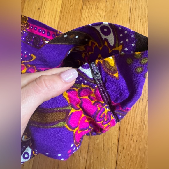 70s Vintage Acrylic Barkcloth Honeymoon Set - Dress and Shirt - Picture 7 of 14